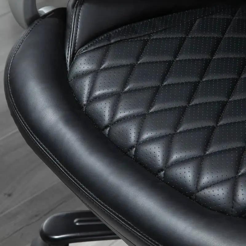 Black Big and Tall Diamond Stitching Executive Adjustable Height Office Chair by HomePacific