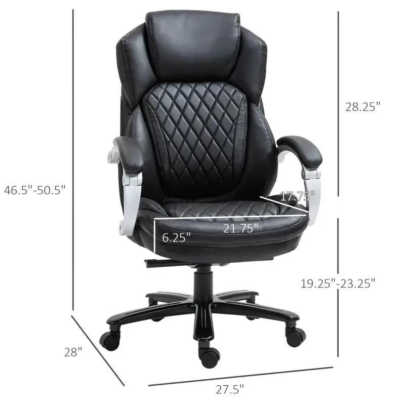 Black Big and Tall Diamond Stitching Executive Adjustable Height Office Chair by HomePacific