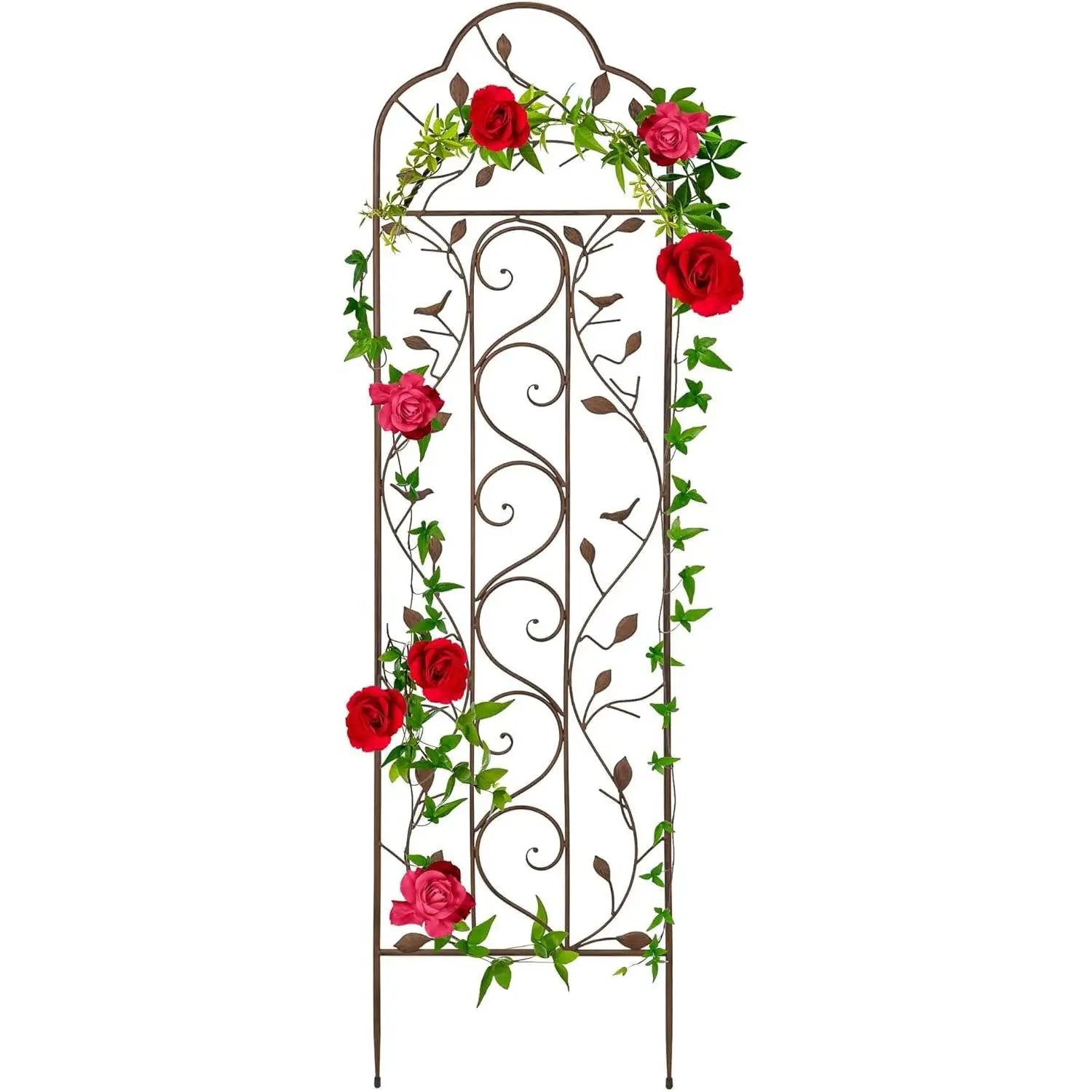 60-inch Tall Outdoor Iron Garden Trellis in Bronze Metal Finish by HomePacific