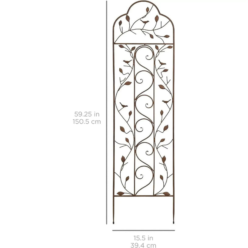 60-inch Tall Outdoor Iron Garden Trellis in Bronze Metal Finish by HomePacific