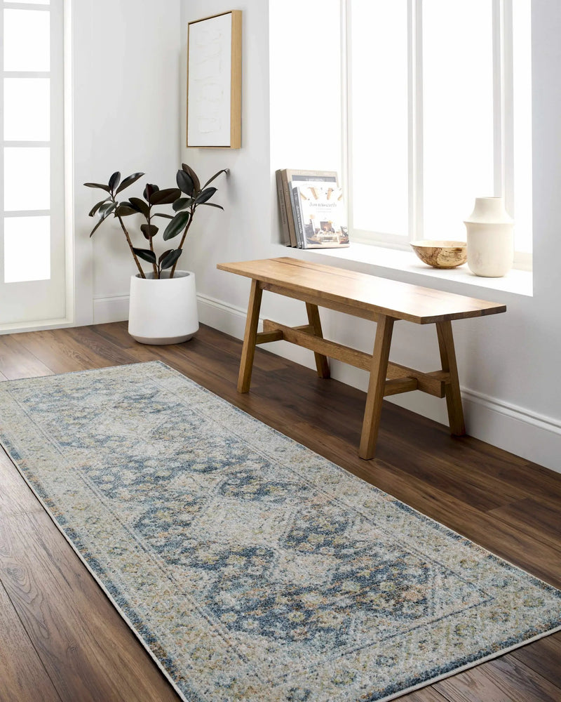 Bhavya Navy Washable Area Rug - Clearance by Boutique Rugs