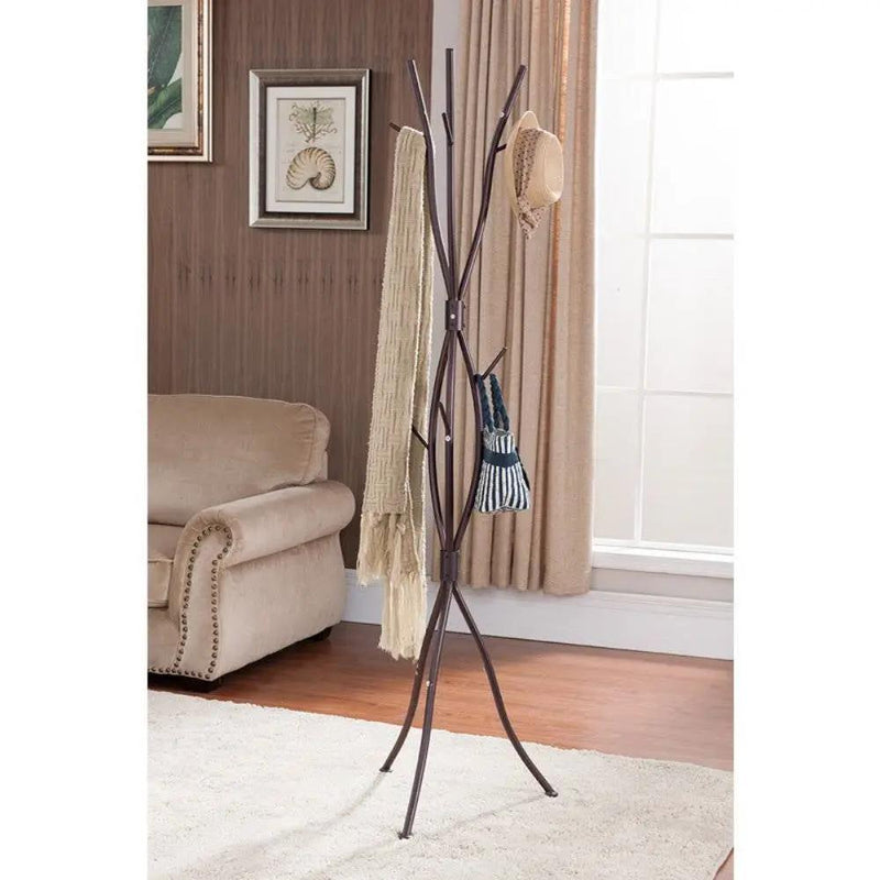 Metal Tree Branch Style Coat Rack with Multiple Hooks in Bronze by HomePacific