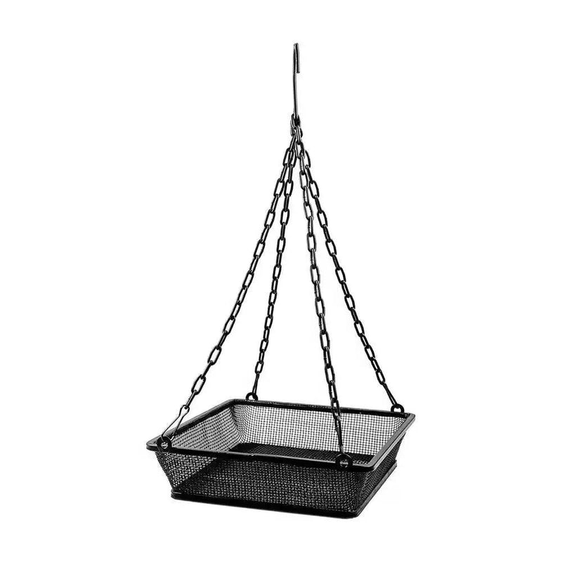 Heavy Duty Black Iron Mesh Bird Feeder Seed Tray with Easy to Hang Chain by HomePacific