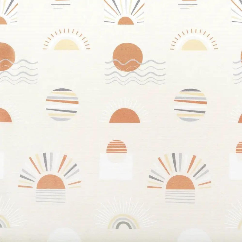 72-inch Cream White Orange Sunset Bohemian Pattern Shower Curtain by HomePacific