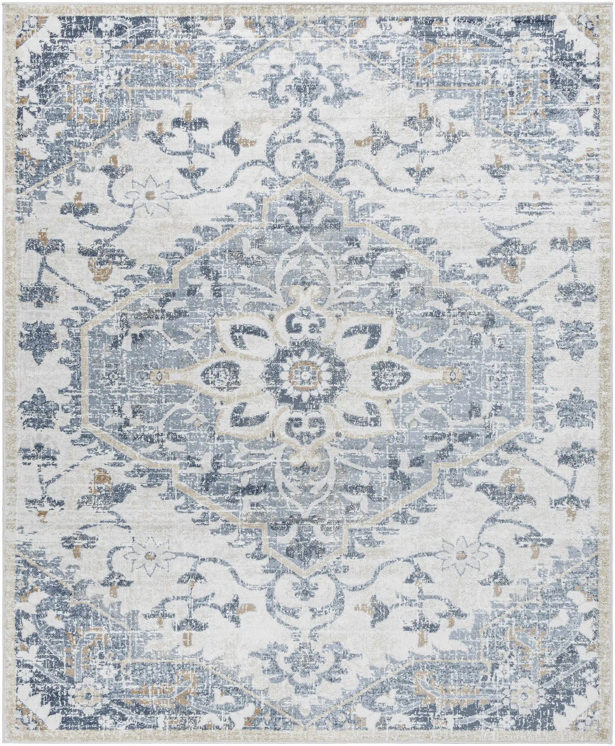 Biggleswade Denim Medallion Area Rug, photo 7 of 7