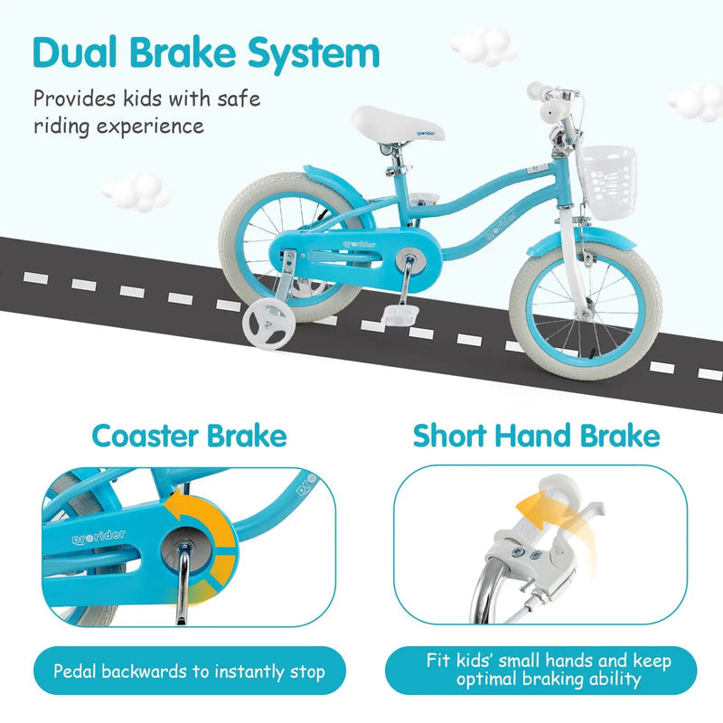 14/16/18 Inch Kids Bike with Dual Brakes and Adjustable Seat by DirectDeals
