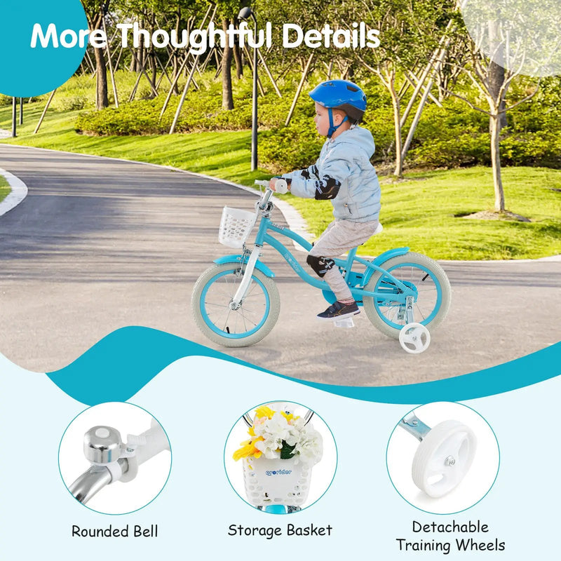 14/16/18 Inch Kids Bike with Dual Brakes and Adjustable Seat by DirectDeals