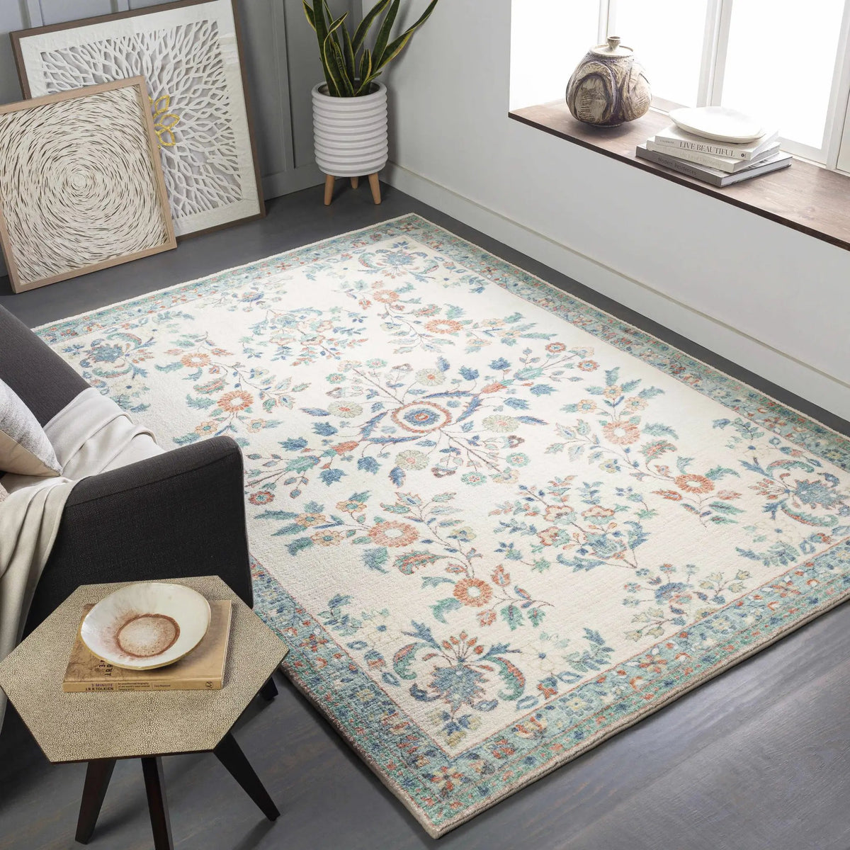 Bilsdale Area Rug, installed in a room