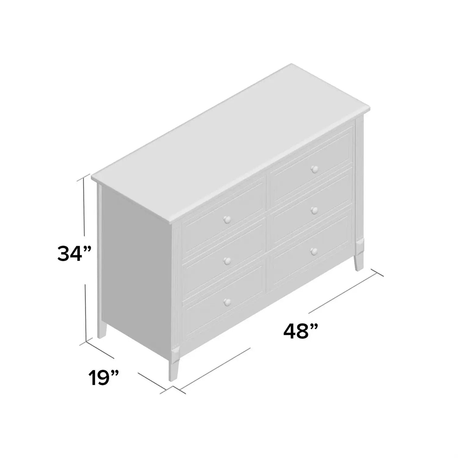 SF Home Kids Bedroom 6-Drawer Dresser in Espresso Wood Finish by HomePacific