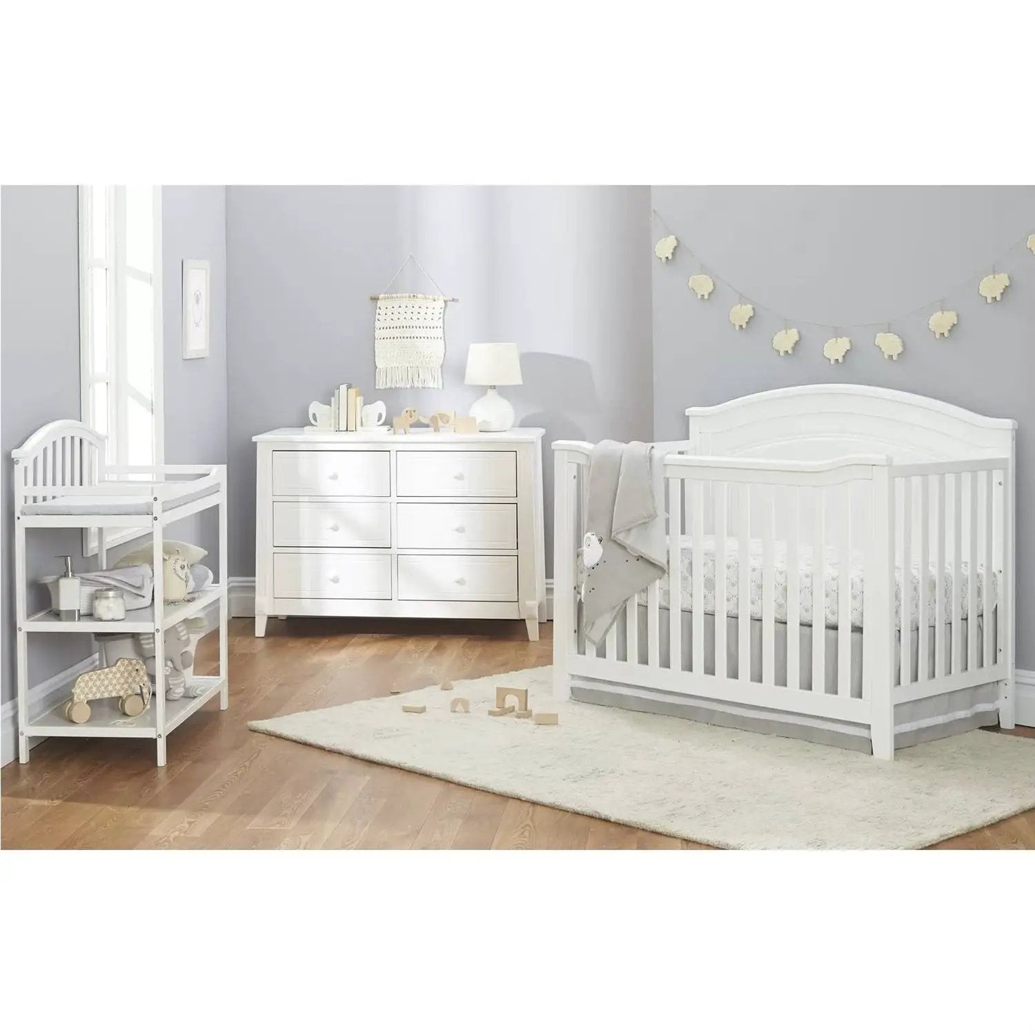 SF Home Solid Wood Convertible Crib in White - Toddler Bed Sold Separately by HomePacific
