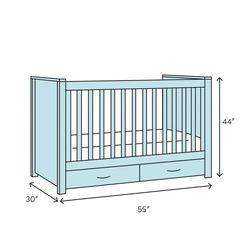 SF Home Solid Wood Convertible Crib in White - Toddler Bed Sold Separately by HomePacific