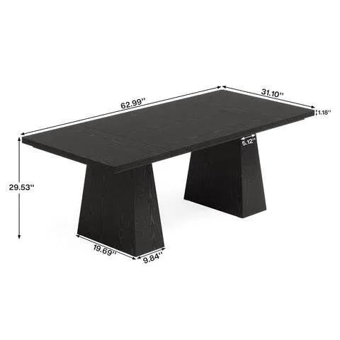 Modern Home Office Computer Desk Workstation in Black Wood Finish by HomePacific