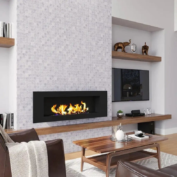 White 11x11 Polished Etched Brick Bianco Carrara Marble Mosaic Tile (5 pack, 4.13 sq ft/case)