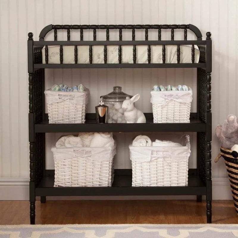 Changing Table in Black Wood Finish with 1-inch Waterproof Changing Pad by HomePacific