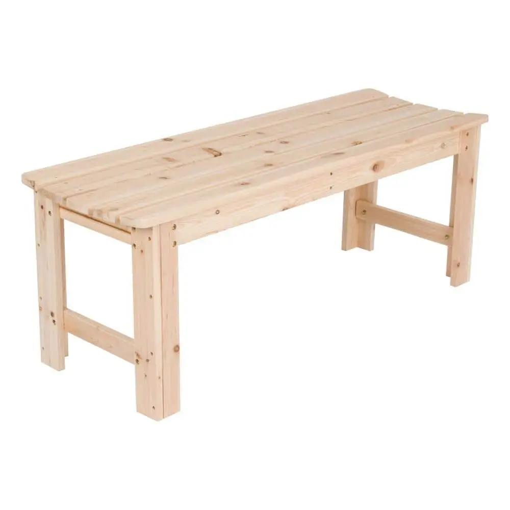 Outdoor Patio Backless Cedar Wood 4-ft. Garden Bench in Natural Finish by HomePacific