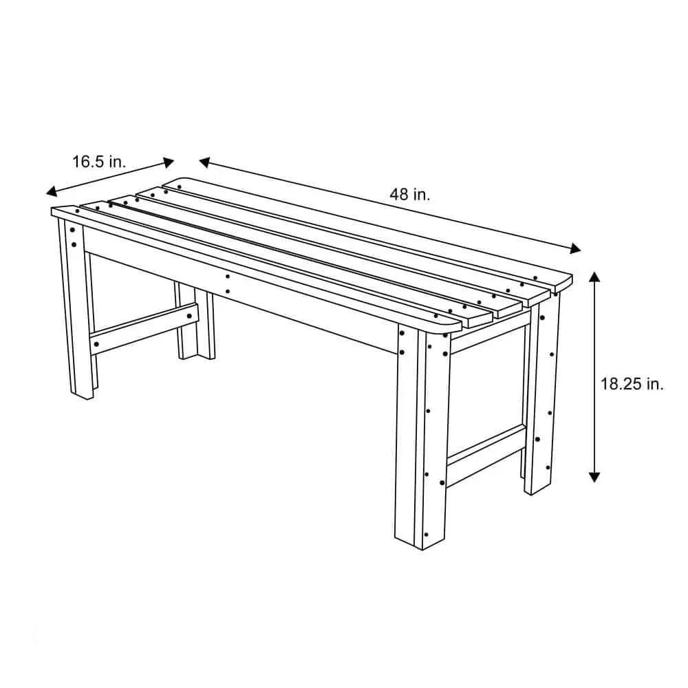 Outdoor Patio Backless Cedar Wood 4-ft. Garden Bench in Natural Finish by HomePacific