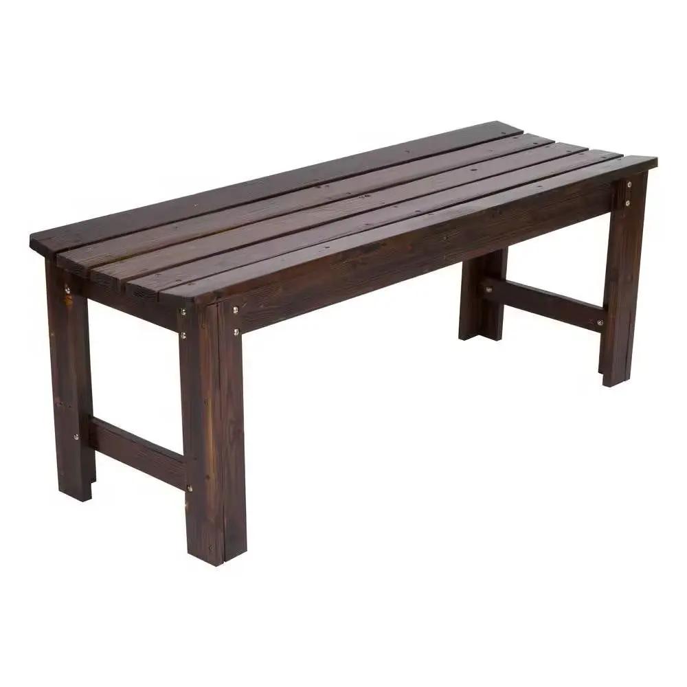4-ft. Outdoor Patio Cedar Wood Backless Garden Bench in Burnt Brown Finish by HomePacific