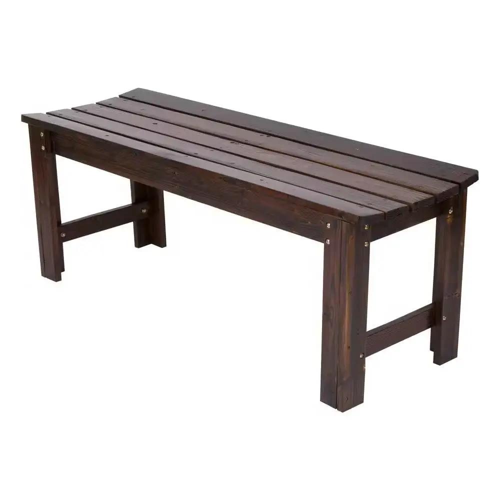 4-ft. Outdoor Patio Cedar Wood Backless Garden Bench in Burnt Brown Finish by HomePacific