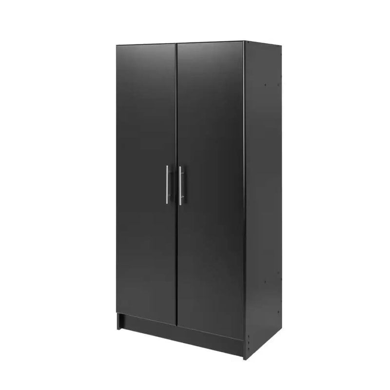 Black Freestanding Bedroom Cabinet Armoire Wardrobe Closet with Hanging Rail by HomePacific