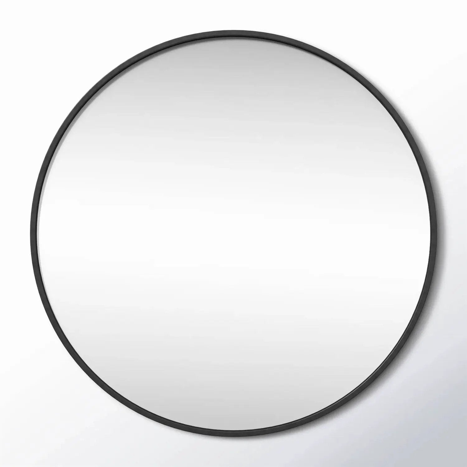 Round 42-inch Wall Mirror in Black - Living Room Bedroom Accent Bathroom Mirror by HomePacific