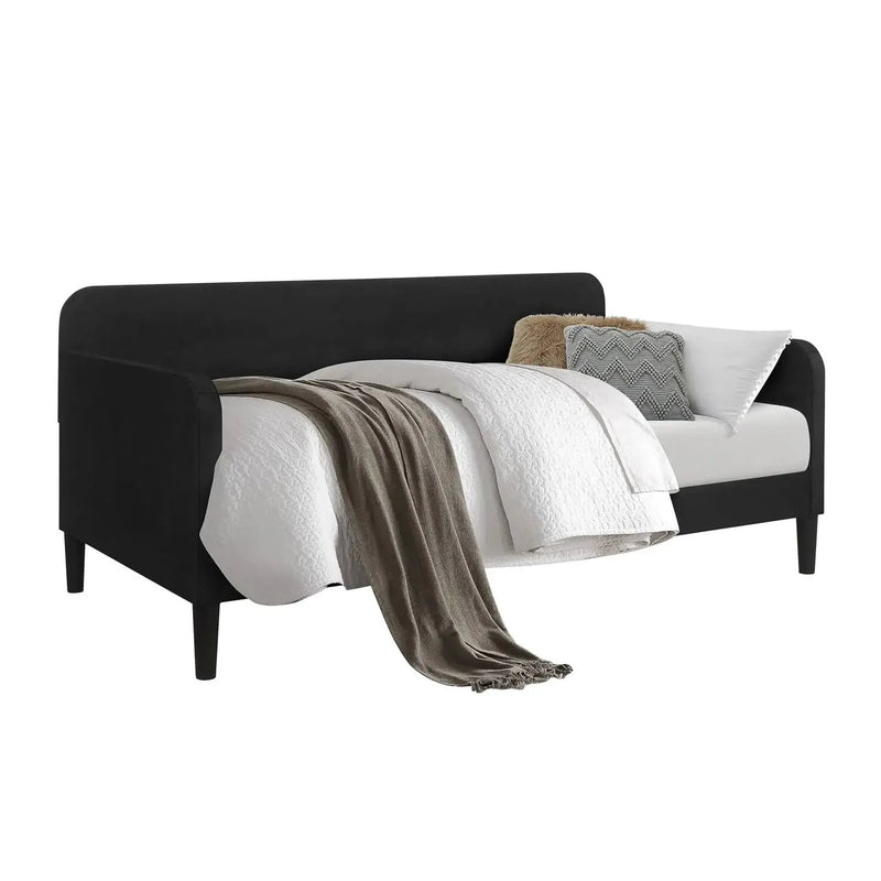 Twin size Modern Black Velvet Upholstered Daybed by HomePacific