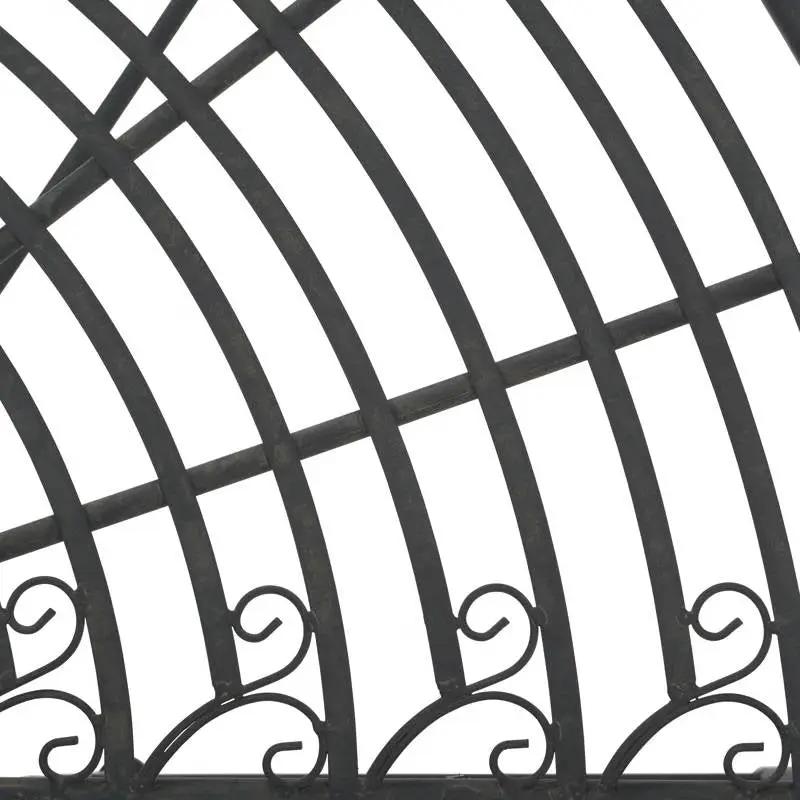 Half-Circle Outdoor Patio Garden Black Wrought Iron Tree Bench by HomePacific