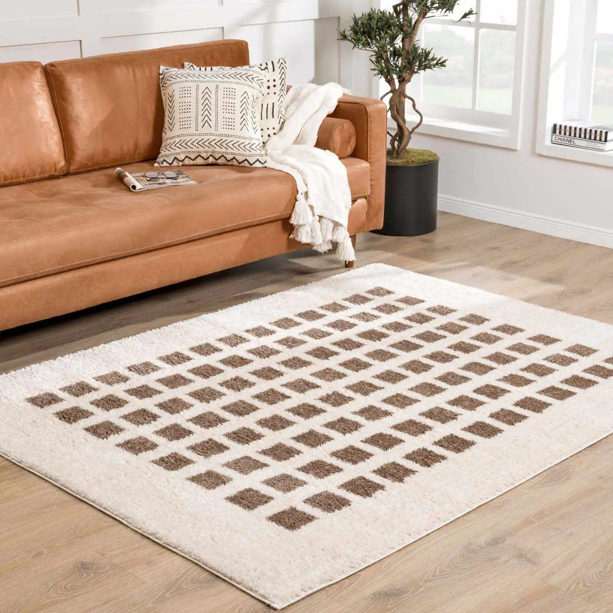 Baback Brown Washable Area Rug, installed in a room 2