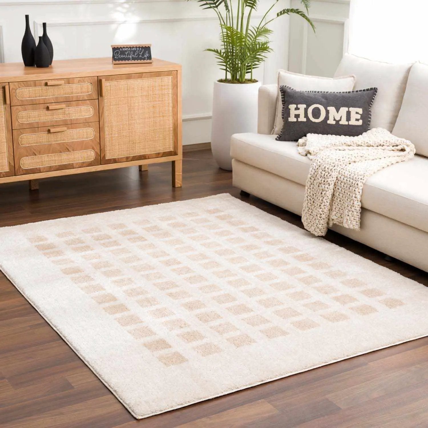 Baback Beige Washable Area Rug by Boutique Rugs
