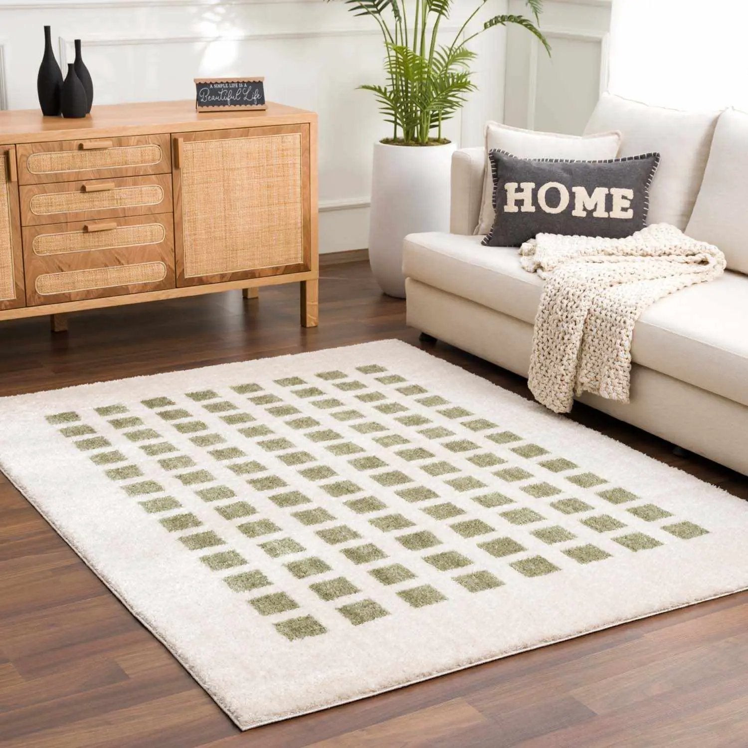 Baback Green Washable Area Rug by Boutique Rugs