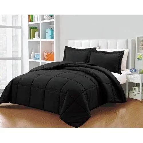 King Size Reversible Microfiber Down Alternative Comforter Set in Black by HomePacific