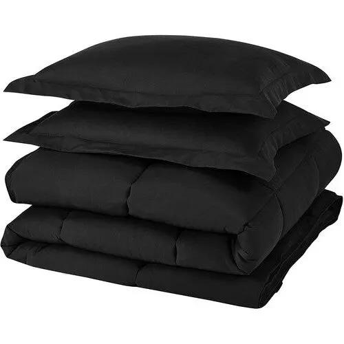 King Size Reversible Microfiber Down Alternative Comforter Set in Black by HomePacific