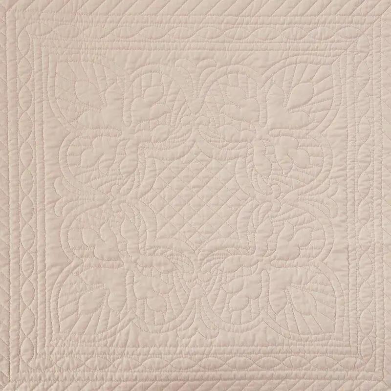 King Size 3 Piece Reversible Scalloped Edges Microfiber Quilt Set in Blush by HomePacific