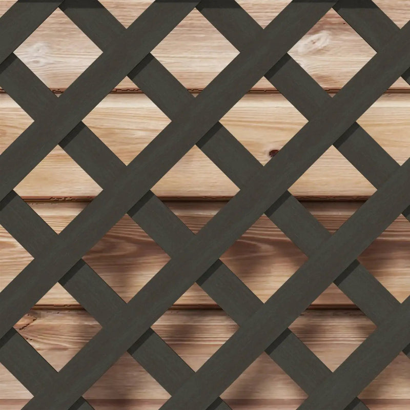 Outdoor Black Wooden Raised Garden Bed Planter Box with Lattice Trellis by HomePacific