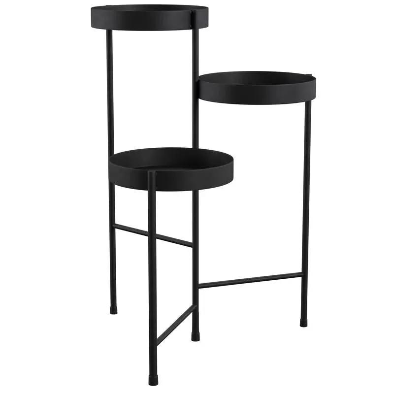 Modern Black Metal 3-Tier Flower Pot Plant Stand by HomePacific