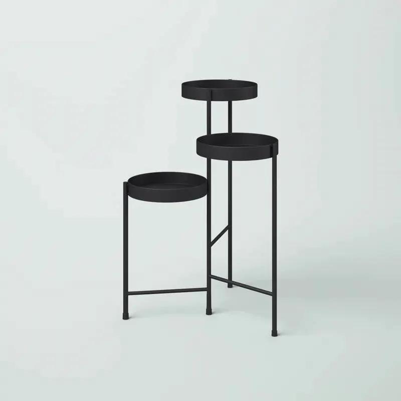 Modern Black Metal 3-Tier Flower Pot Plant Stand by HomePacific