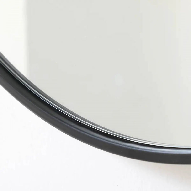 Round 28-inch Wall Mirror in Black - Living Room Bedroom Accent Bathroom Mirror by HomePacific