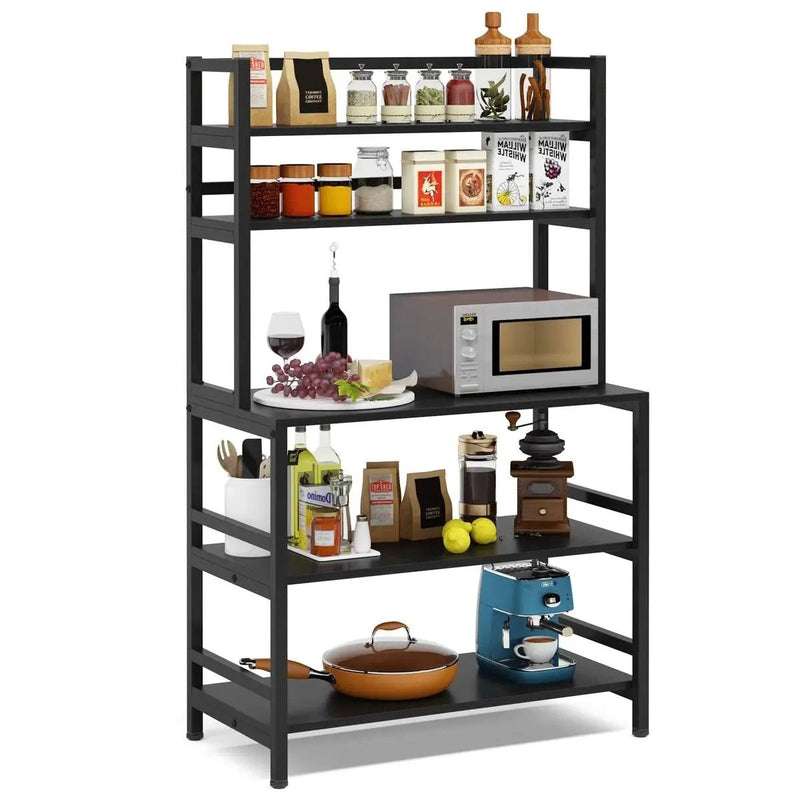 Heavy Duty Black Metal Kitchen Baker's Rack Microwave Stand Shelving Unit by HomePacific