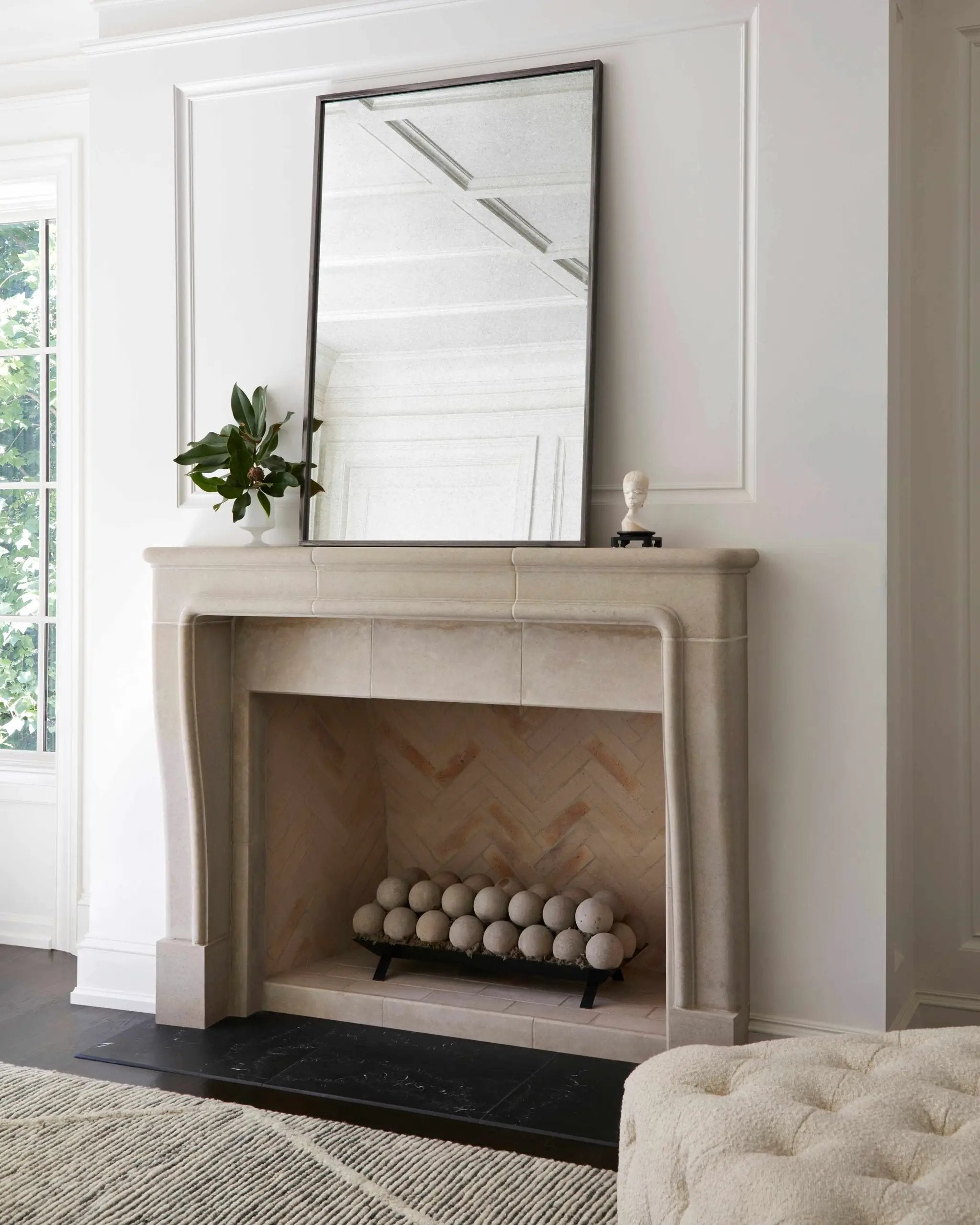 Belleview Silver Gray Iron Mirror by Boutique Rugs