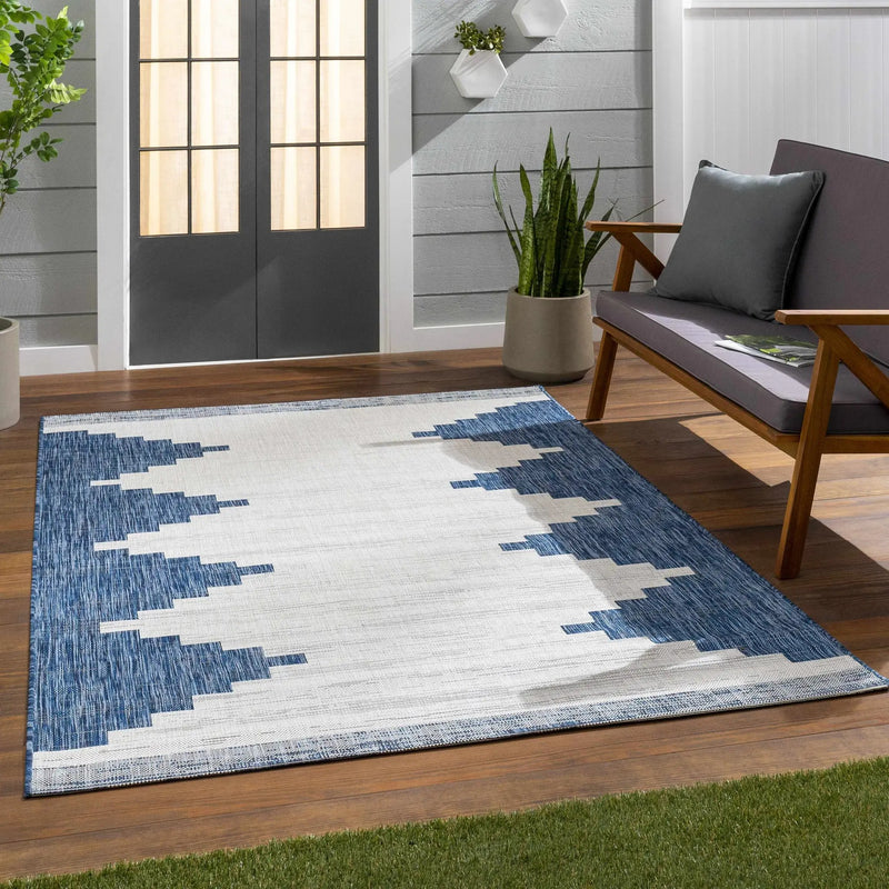 Djugun Navy Indoor & Outdoor Area Rug - Clearance by Boutique Rugs