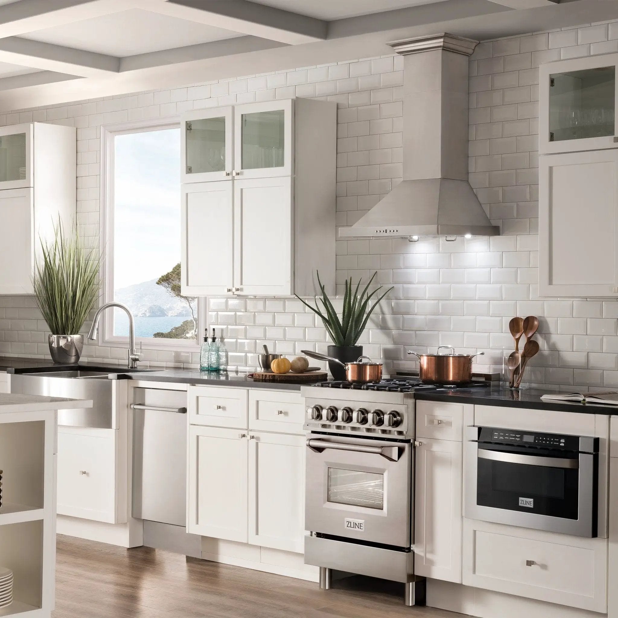 ZLINE 24" Professional Dual Fuel Range, Black Matte door, RA-BLM-24 by Farmhouse Kitchen and Bath