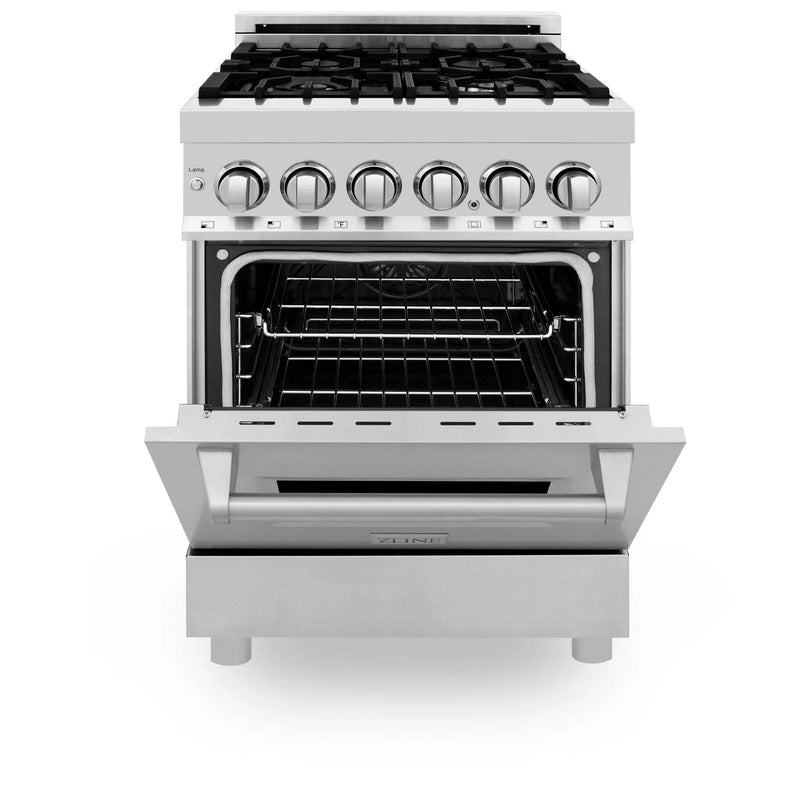 ZLINE 24" Professional Dual Fuel Range, Black Matte door, RA-BLM-24 by Farmhouse Kitchen and Bath