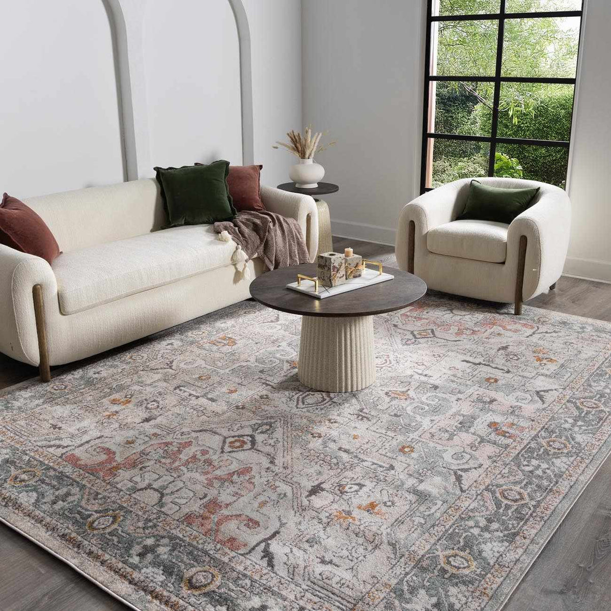 Bolinas Area Rug, installed in a room