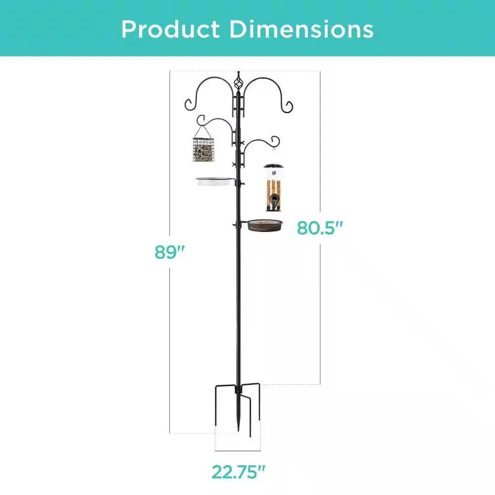 Complete Bird Feeder Set with Black Metal Stand and Bird Feeders by HomePacific