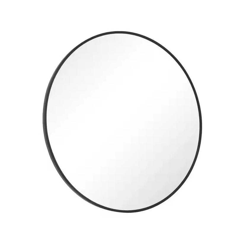 Round 24-inch Circular Bathroom Wall Mirror with Black Frame by HomePacific