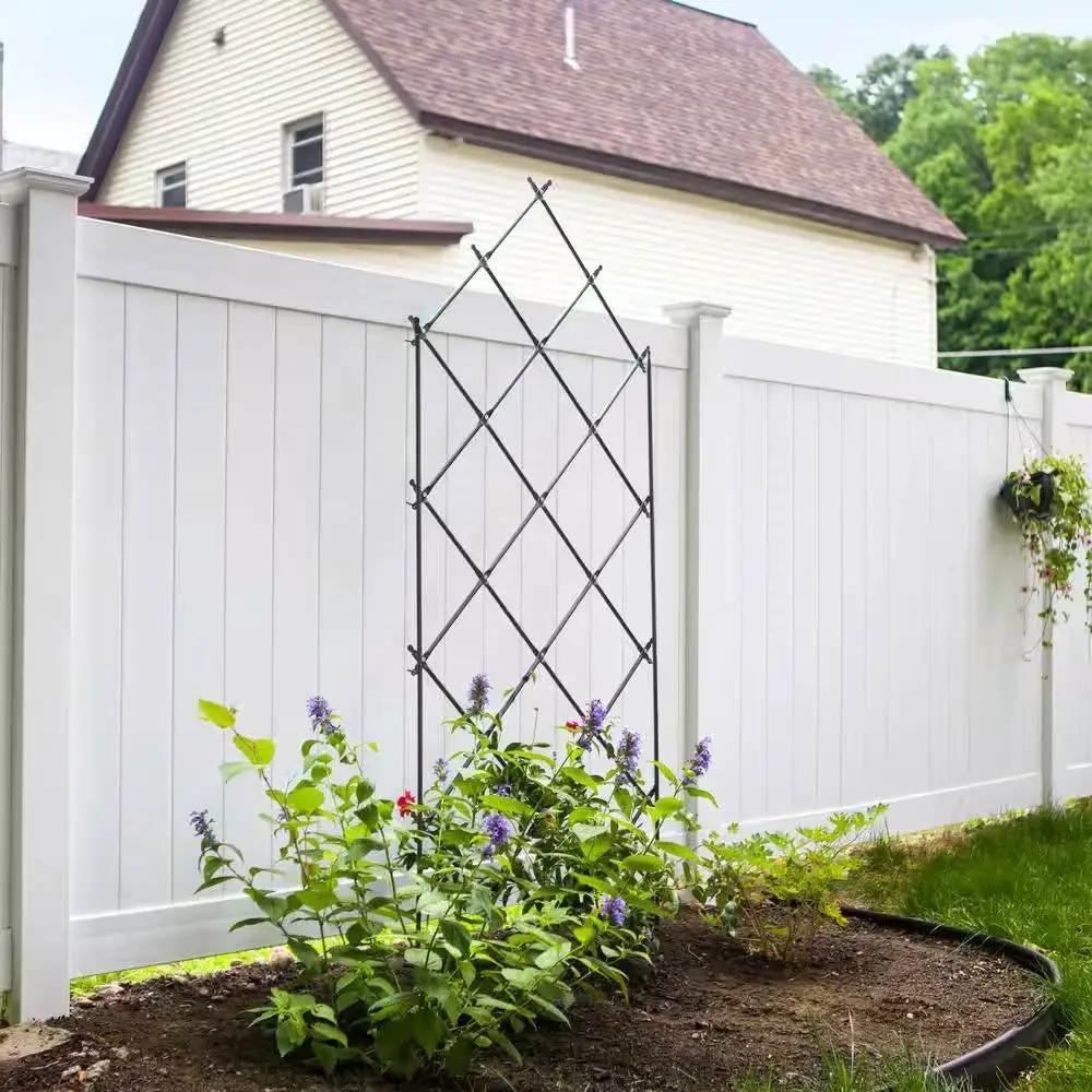 Outdoor 7-FT. Tall Wrought Iron Lattice Garden Trellis by HomePacific