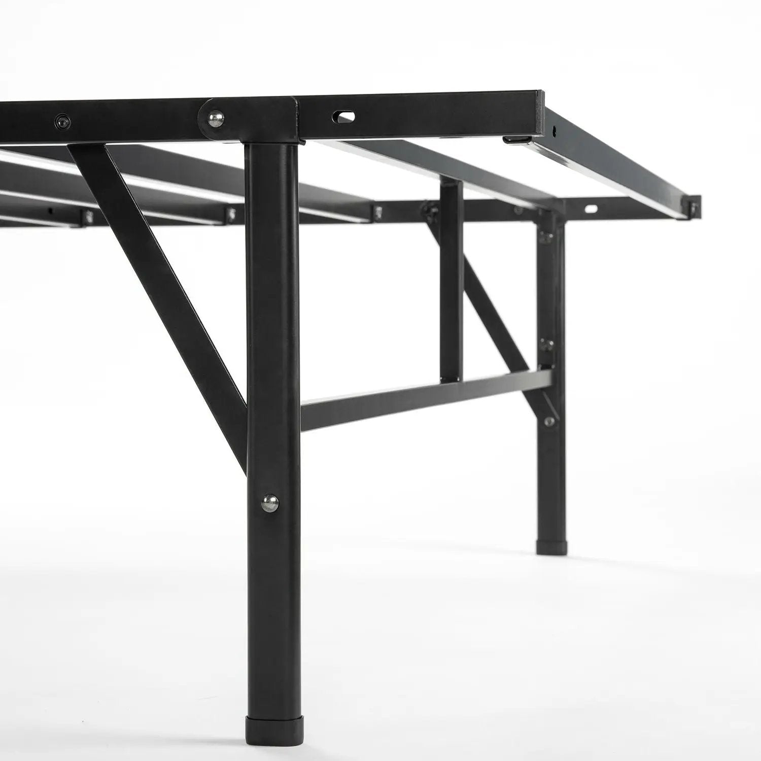 Twin XL Sturdy Metal Platform Bed Frame in Black by HomePacific