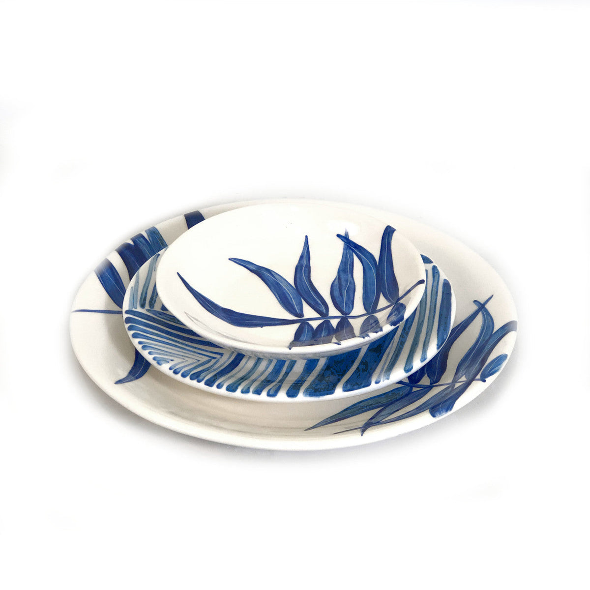 Floating Leaves Dessert Plate - Blue, photo 4 of 7