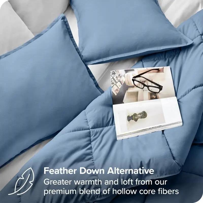 Full/Double Size All Season Super Soft Down Alternative Comforter Set Blue by HomePacific