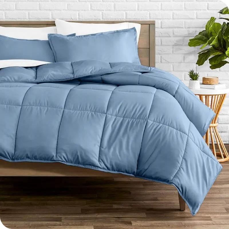Queen Size All Season Super Soft Down Alternative Comforter Set Blue by HomePacific