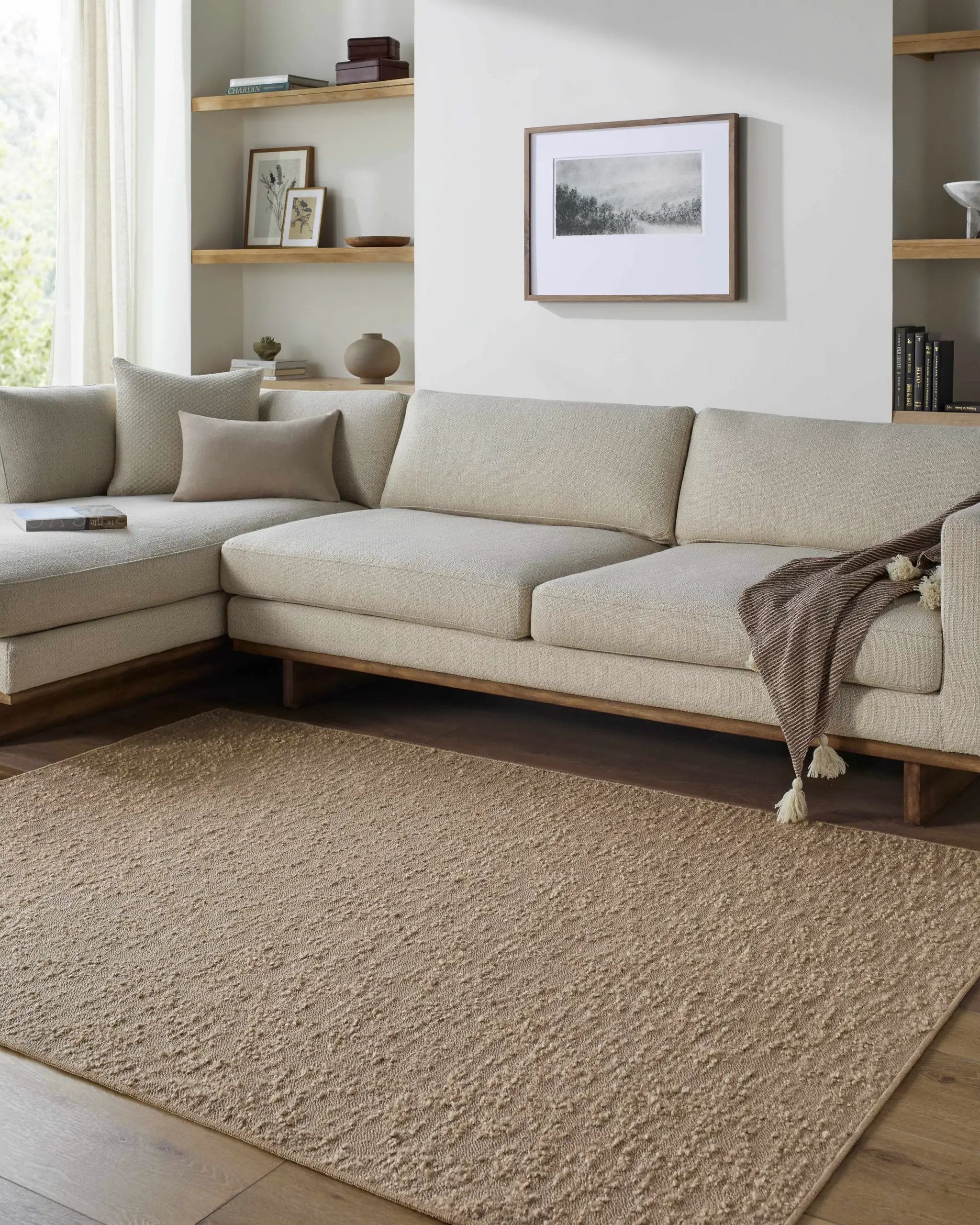 Breena Solid Taupe Washable Area Rug by Boutique Rugs